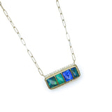 Australian Opal Ruffled Platform Necklace