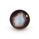 Dark Bali Drusy with Diamond Ring