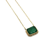 Rectangular Table Zambian Emerald Necklace