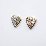 White Diamond Pavé Shield Earrings