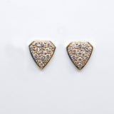White Diamond Pavé Shield Earrings