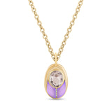 LOVE BUG PENDANT - MORGANITE AND PURPLE OPAL