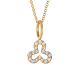 Large Diamond Trefoil Charm in 18K Gold