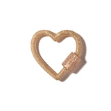 Hand Engraved Heart Lock in Gold
