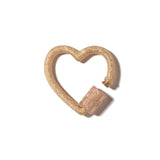 Hand Engraved Heart Lock in Gold