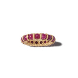 Rolling Spheres Ring with Red Greenland Ruby