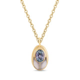 Love Bug Pendant - Amethyst & Blue Chalcedony