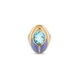 Love Bug Ring - Aqua Topaz & Blue Chalcedony