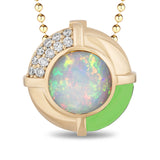 Touch of Spice Pendant Necklace - Ethiopian Opal & Green Turquoise