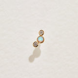 Bezel Set Crescent Stud - Opal