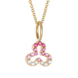 Pink Ombre Trefoil Charm in 18K Gold