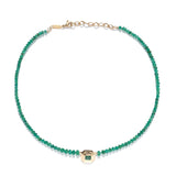 RICH EMERALD BEAD STAIRCASE NECKLACE