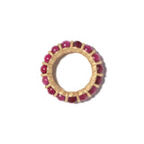 Rolling Spheres Ring with Red Greenland Ruby