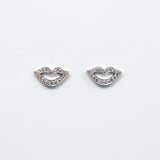 Smile Stud Earrings - White Gold