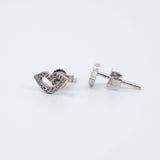 Smile Stud Earrings - White Gold