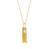 Ribbon Tag Charm in 18K Yellow Gold | Diamonds