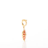 Small Orange Mila Sun pendant with White Diamonds
