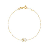 Flamingo Classic Gigi White 6.7" Bracelet - Yellow Gold