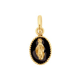 Madone Black Resin Pendant - Yellow Gold