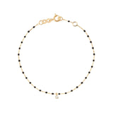 Mini Gigi 1 Diamond Black 6.7" Bracelet - Yellow Gold