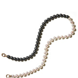 Akoya Pearl and Buffed Hematite Half & Half Strand