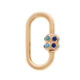 Stoned Medium Lock with Turquoise and Lapis