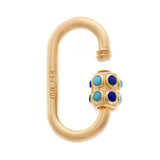 Stoned Medium Lock with Turquoise and Lapis
